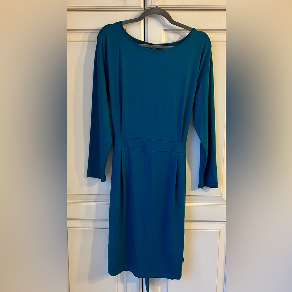 NWT Hisokoi Teal Long Sleeve Sheath Dress XL